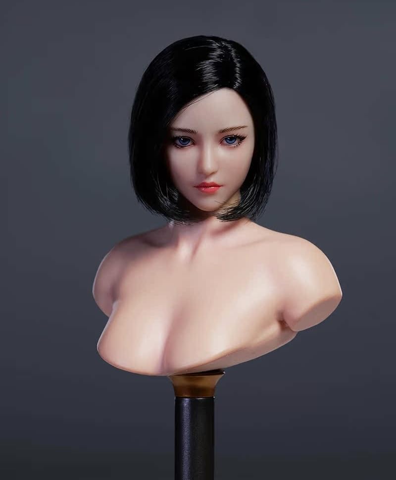 

[TOYBARJAPAN] 16 Scale Action Figure Parts for TBLeague and Other Figures, YMTOYS YMT101 Pearl Skin Office Lady Head with Movable Eyes, Asian Beauty