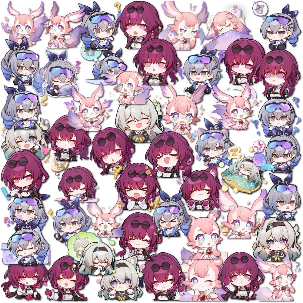 50Pcs Honkai Impact 3rd Game Star Trail Waterproof Stickers, Honkai Impact Starry Sky Cute Decals, Phone Cases, Laptop Cases, DIY Laptop Collectibles