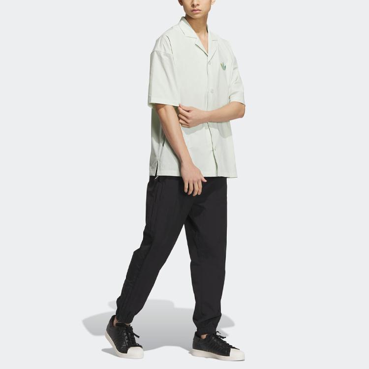 Adidas Originals Trefoil Short Sleeve Sports Shirt Men Tops Linen-Green IK8625
