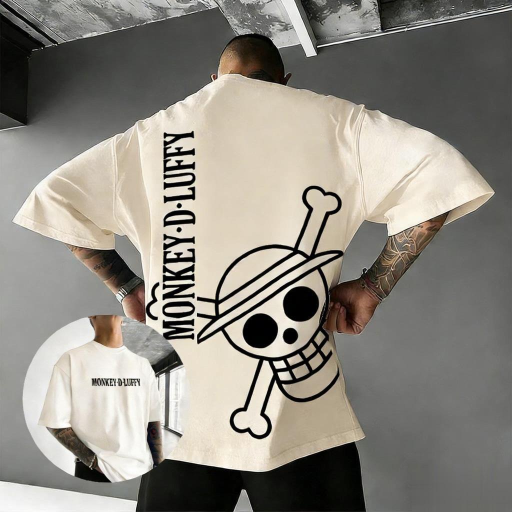 Oversized Vintage One Piece Anime Grafisch T-shirt Mannen Vrouwen Katoenen Top met Korte Mouwen 2026 Zomer Casual Streetwear Y2k Kleding