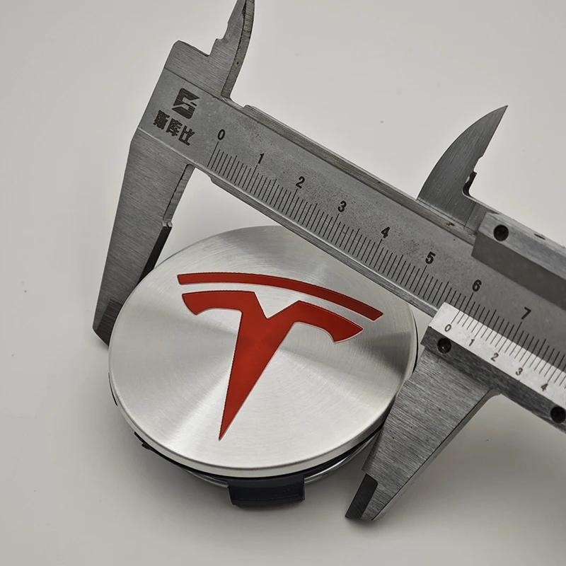 Car Sticker Tesla 4Pcs/set ABS 56mm Tesla Original Car Wheel Center Caps Logo Emblem For Tesla Model 3 Y S X Rims Hub Cover Caps