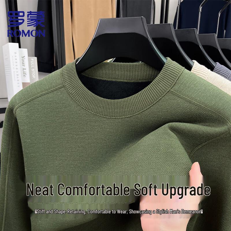 

ROMON Men s Crew Neck Long Sleeve Knit Sweater XL