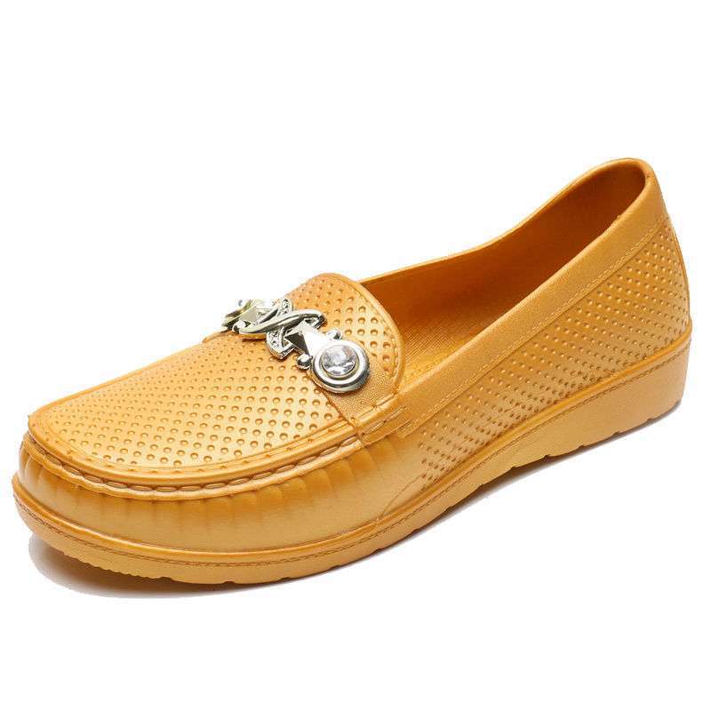 Short rain shoes waterproof and non-slip soft sole kitchen work shoes pattern casual plastic shoes women's rubber shoes water shoes rain boots