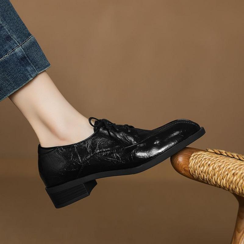 

New casual round head single shoes women s low-top comfortable thick-soled non-slip soft-soled low-heeled women wear black small leather shoes in al 39 чёрный