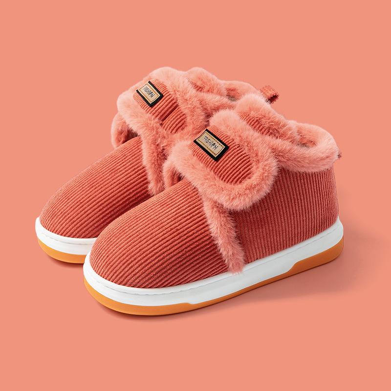 Middle-aged and Elderly Non-slip Cotton Shoes, Warm Home Cotton Slippers, Bag Heel, Velvet Thick-soled Cold-proof Elderly Cotton Shoes