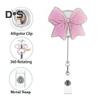 Bow Badge Reel for ID Card Badge 360 Degree Rotation Clip Sparkling Non-Slip Retractable Badge Holder Clip for Doctor Nurse Medical Staff Office