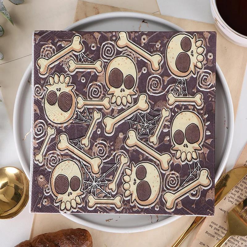 20pcs/Pac 33*33cm 2-Ply Disposable Party Napkin Halloween Pattern