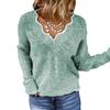 2025 Women's V-neck Knit Pullover Sweater - Cute, Multiple Colors, In Stock