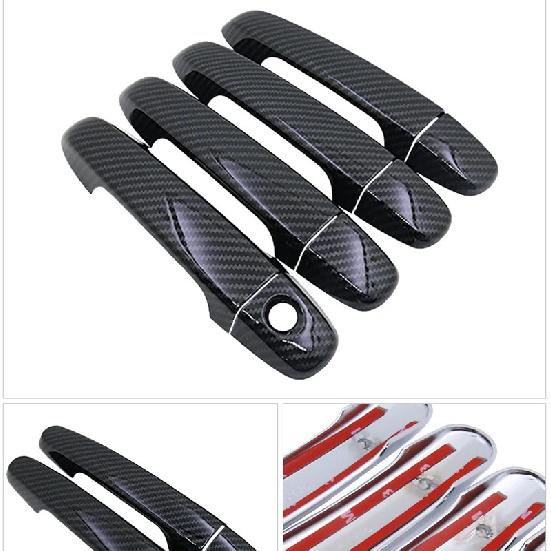 4 PCS Carbon Fiber Door Handle Cover Catch Trim Car Cap Set Stickers stylings Accessories for Toyota Probox Succeed 2002~
