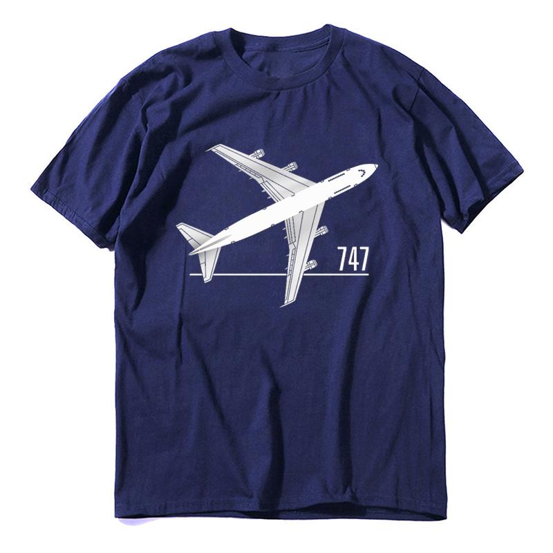 Tees Shirt Classic 747 Aircraft Airplane Cool Oversized Streetwears Summer Fashion Graphic Letter Fashion Cotton Tops