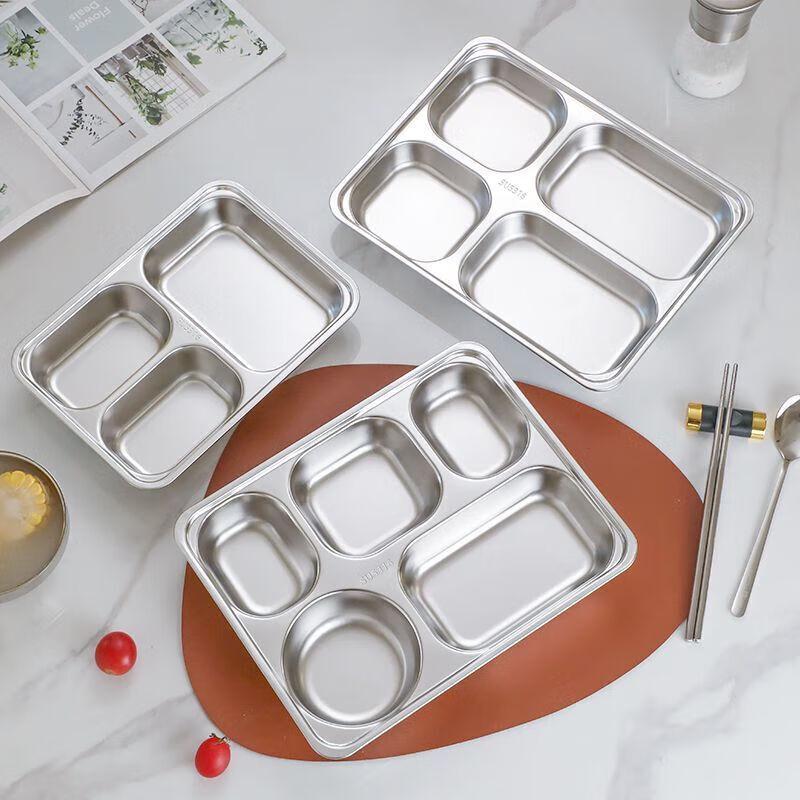 304 Stainless Steel Rectangular Divided Lunch Tray