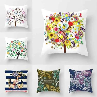 Luxuriöse Heimdeko Kissenbezug Wohnzimmer Sofa Kissenbezug Kreative Malerei Bunter Baumdruck Kissenbezug