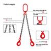 Double Hook Self-Locking Safety Lifting Chain for Crane, 2-3 Tons Capacity