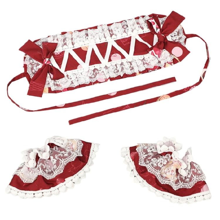 Stylowa Koronkowa Opaska do Włosów Rękawy na Ręce Rekwizyty do Kostiumu Maid Anime Nakrycie Głowy Dla Kobiet Nastolatek Japońskie Wydarzenie Animacyjne Nakrycie Głowy
