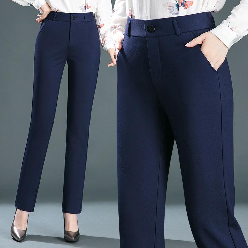 Office Lady Solid Slim Pencil Suits Pants Spring Autumn New Korean Fashion All-match Women High Waist Casual Straight Trousers