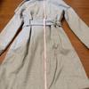 Used Long coat with belt light gray