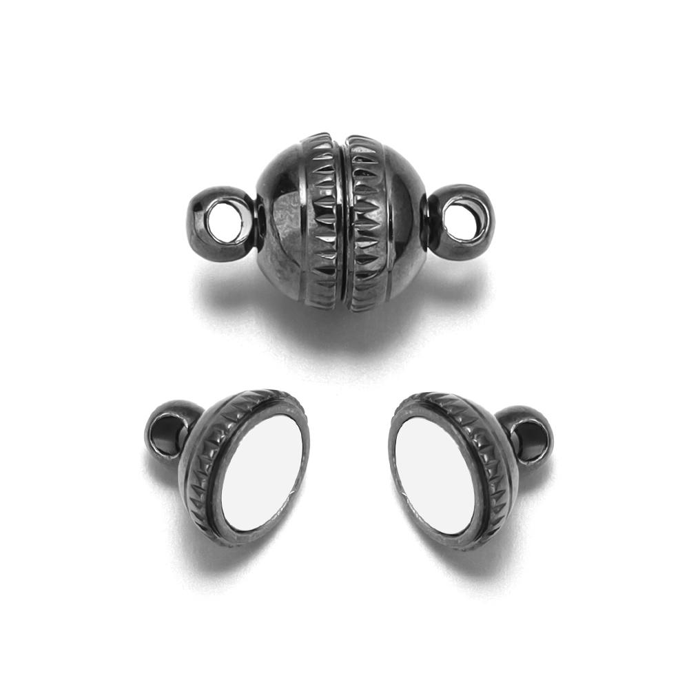 5Sets Round Copper Magnetic Clasps Fit Necklace Gold End Clasps Connector DIY Leather Bracelet Jewelry Making Supplies