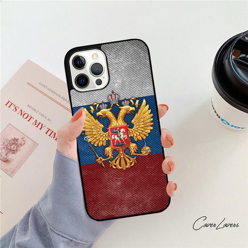 

Russia Flag Coat Of Arms Phone Case For iPhone 17 Air 14 15 16 13 12 Cover For Apple iPhone 17 Air 11 Pro Max Plus Coque iPhone 13