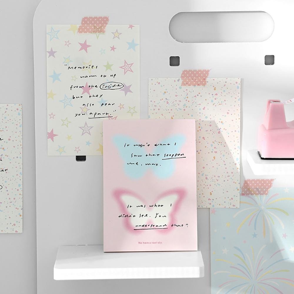 80 Blatt Rainbow Rhythm Koreanischer Stil Minimalistisches Notizbuch mit dekorativem Hintergrundpapier kompatibel mit M5-Innenseiten