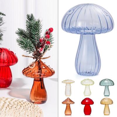 Transparent Flower Bottle New Glass Hydroponic Aromatherapy Bottle Mushroom Glass Vase Flower