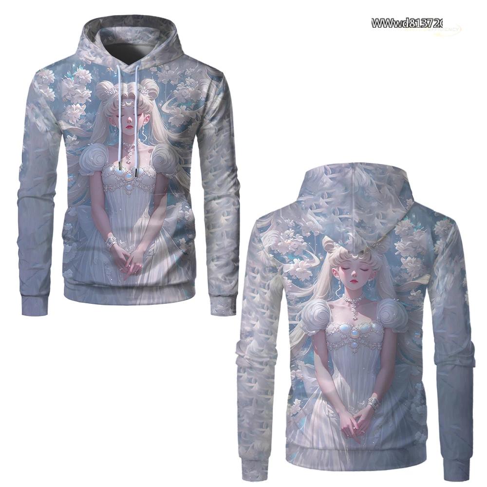 Sailor Moon Anime 3D Printed Men Hoodie Fashion Casual Funny Girls Hoodies Oversized Street Woman Sweatshirts Clothing Tops
