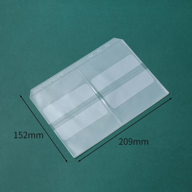 A5A6A7B5A4 Book 6 Hole Loose-Leaf Notebook Zipper Bag Bill Handbook Pvc Storage Bag Clip Chain Pencil Bag