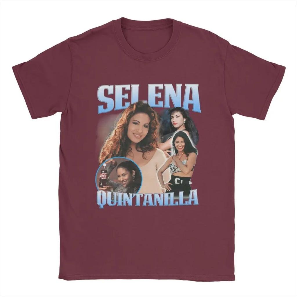 Men's Selena Quintanilla T Shirts Pure Cotton Clothing Vintage Short Sleeve Round Collar Tee Shirt Adult T-Shirt