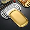 Simple Western Food Beef Plate Gold Tray Barbecue Flat Plate New Circle Plate