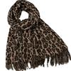 Vintage Leopard Print Scarf, Stretchy 70 to 200cm Long Fashion Scarves for Women, Retro Animal Pattern Wrap Shawl, Soft Warm Accessory
