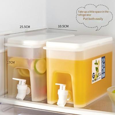 2 Stück Kaltwasserkessel mit großer Kapazität, 3,5 l, Saftkrug, Kaltwasserkessel mit Wasserhahn im Kühlschrank, Eisgetränkespender, Kühlschrank und Wasserhahn