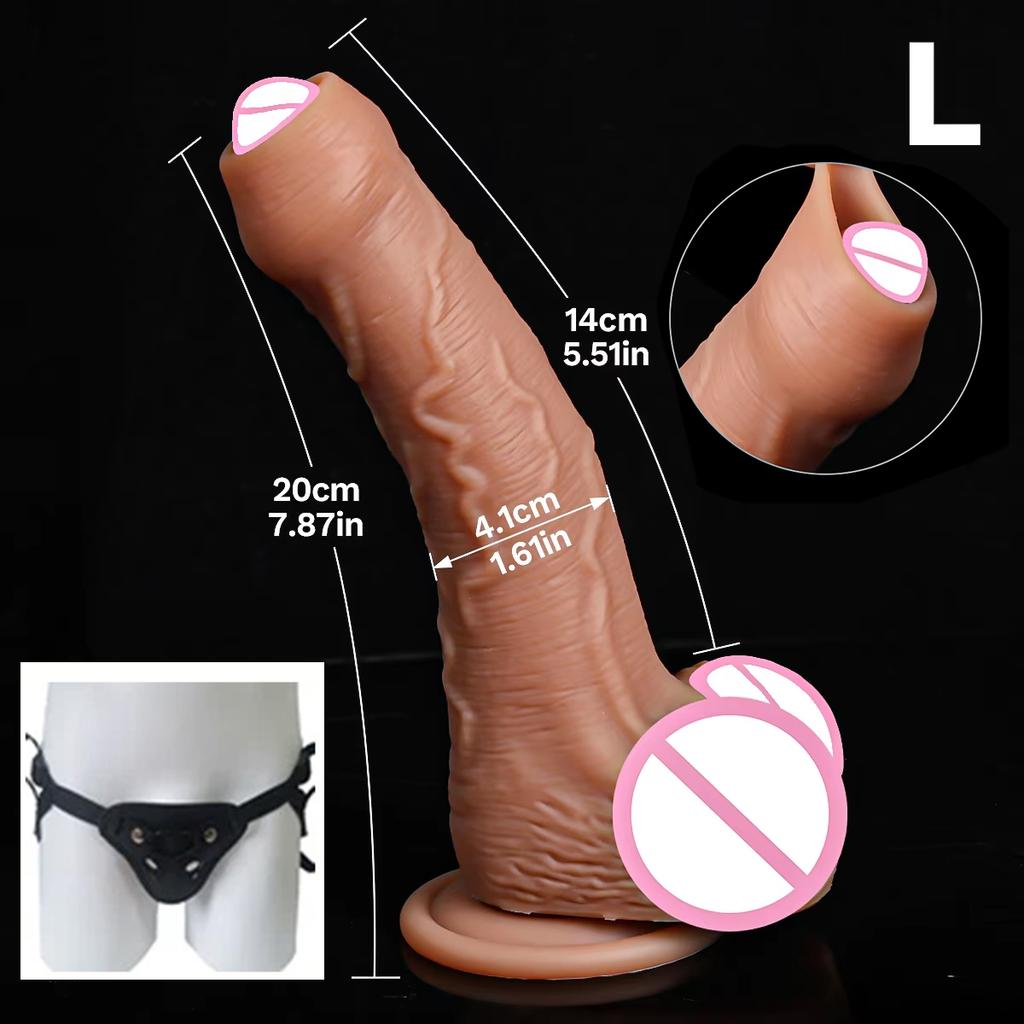 Cheap Soft Cock Realistic Strapon Big Dildo Skin Feel Small Penis Double Silicone Suction Cup Dick Gay Anal Sex Toys Men Women