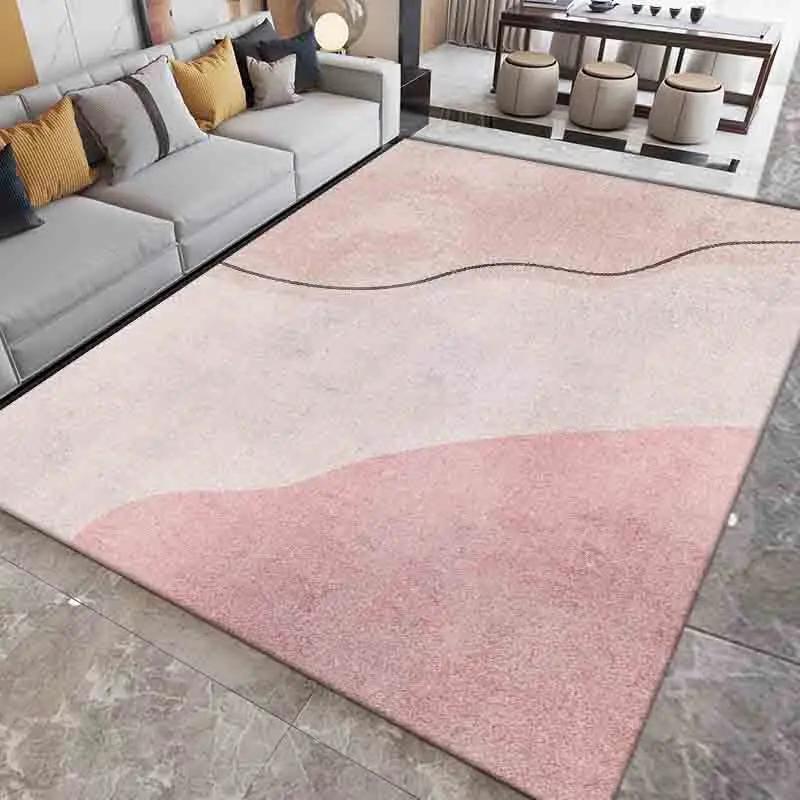 modern living room simple pink carpet home decoration bedroom carpet sofa wardrobe floor mat
