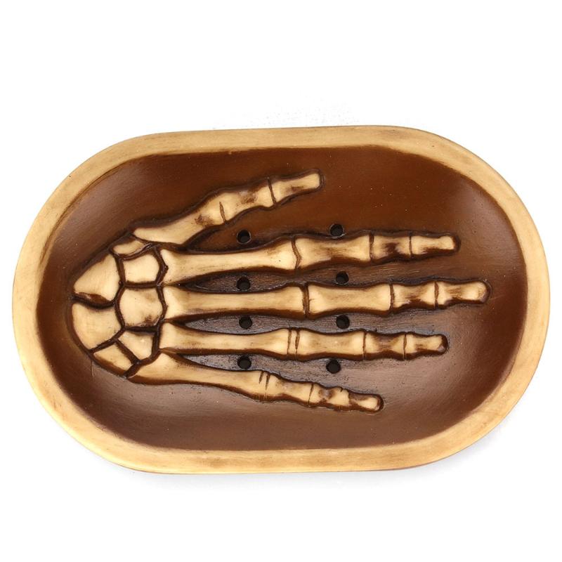 Portasapone a Mano Scheletro Halloween Bagno Scarico Porta Sapone Per el Palestra Doccia Porta Sapone Portatile Vassoio Decorativo
