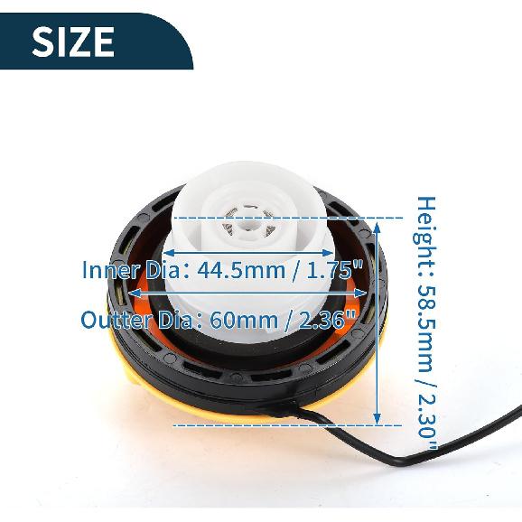 Gas Fuel Cap for Chevrolet Suburban Tahoe 2015-2016 Fuel Filler Cap Black White Yellow
