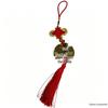Red Chinese Knot Tassel Pendant: Auspicious Copper Coin Car Ornament for Safe Travels