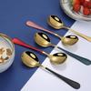 Newest 5Pcs Stainless Steel Desserts Ice Cream Coffee Stirring Spoons Kitchen Tableware
