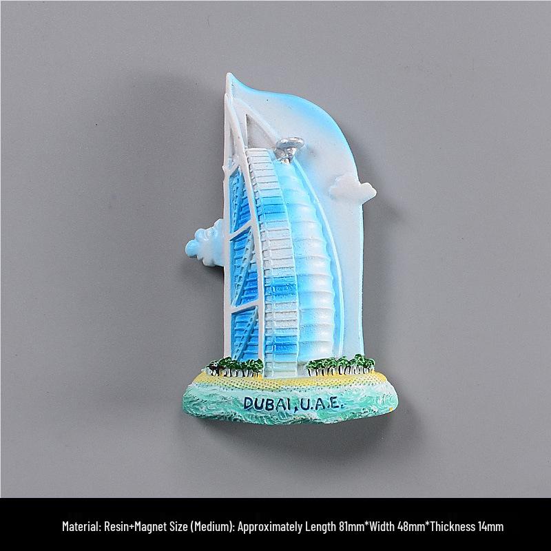 3D City Travel Souvenir Magnets: European and Global Regions