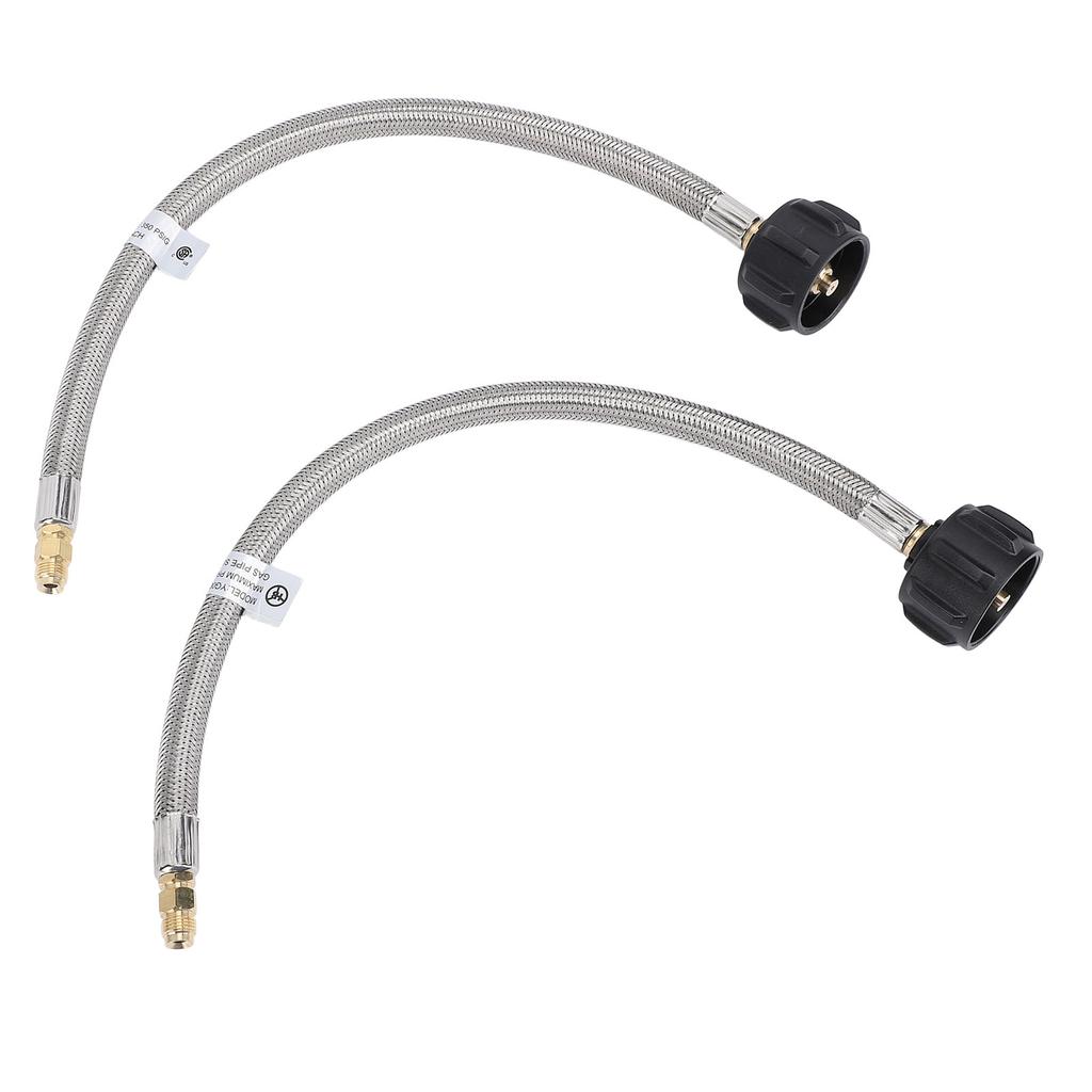 2pcs RV Pigtail Hose Connector 15inch 1/4in NPT High Pressure 2 Stage Auto Changeover Regulator Pigtail Hose for RV Van Trailer
