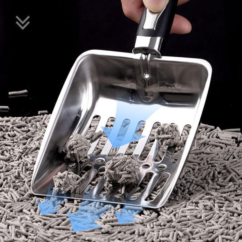 Metal Head Cat Poop Scoop Long Handle Litter Cleaner New Pet Cleaning Tool Home Use