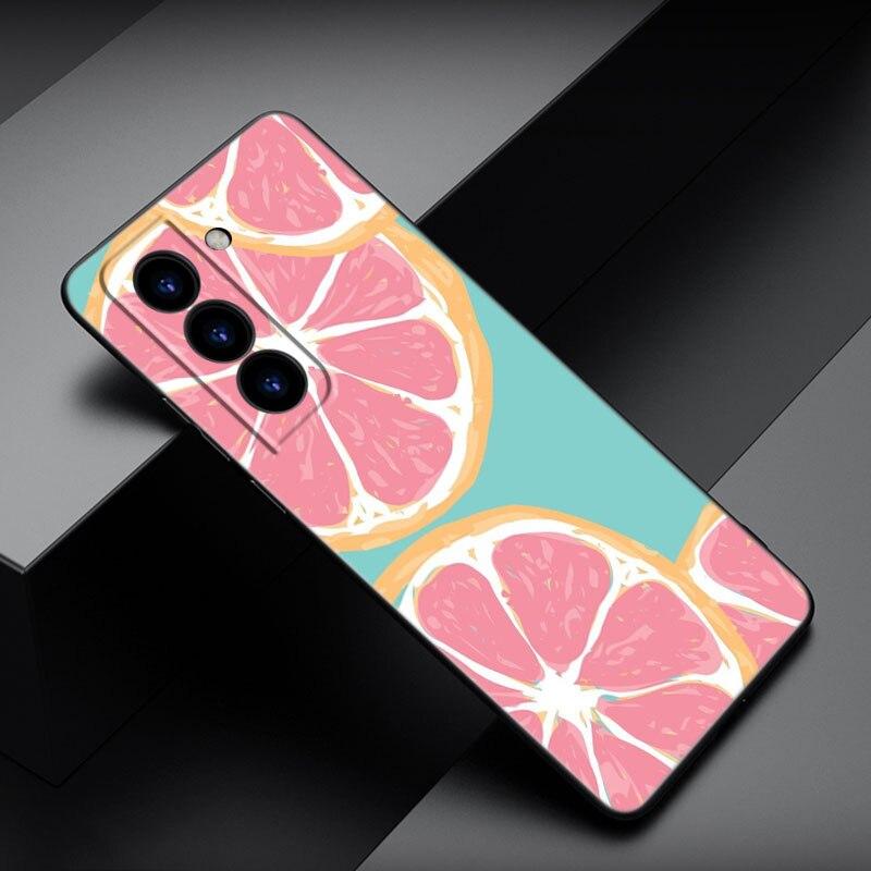 Summer Fruit Cherry Phone Case For Samsung Galaxy S22 Pro S21 S20 FE Ultra S10 Lite S10 S10E S9 S8 Plus Soft TPU Black Cover