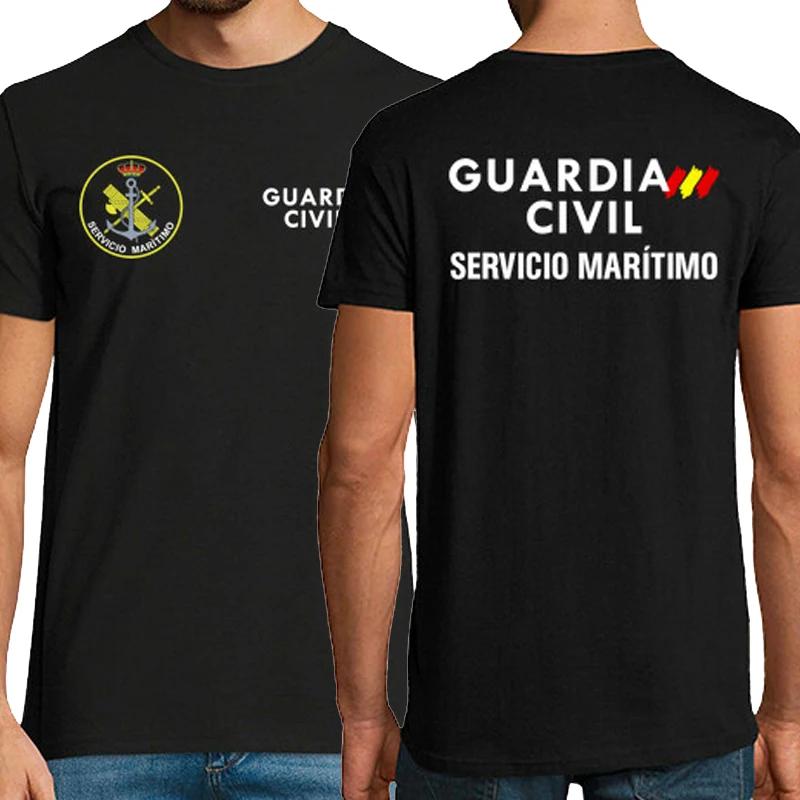 

Short Sleeve Casual 100% Cotton O-Neck Summer Mens T-shirt Guardia Civil Espana. Spanish Guard Maritime Service T-Shirt Round 4XL