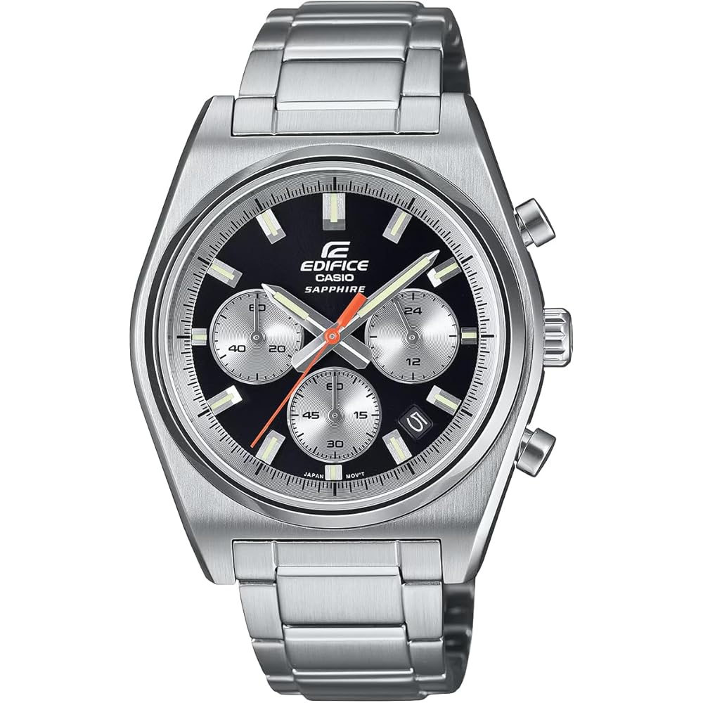 Casio Edifice Men s Chronograph Watch EFB-730D-1AV Sapphire Glass Black Stainless Steel