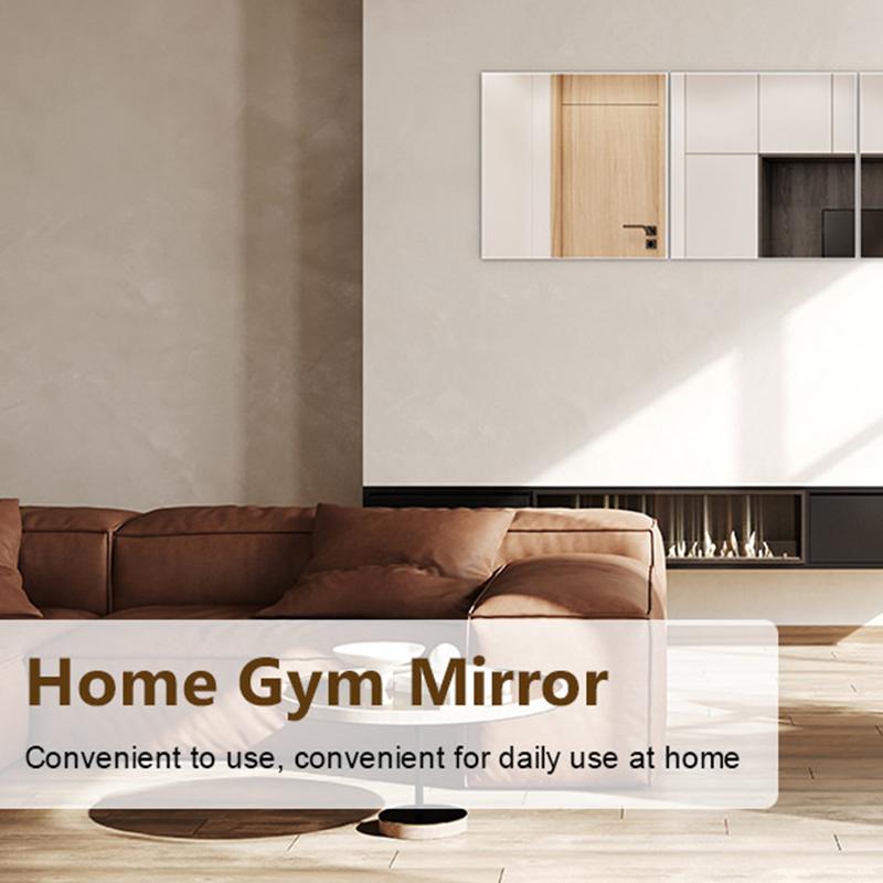 8 Stück 20X20Cm / 30X30Cm Acryl Flexible Spiegelfolien / Selbstklebende Türspiegel-Fliesen / Zuschneidbarer Wandmontierter Spiegel-Stic