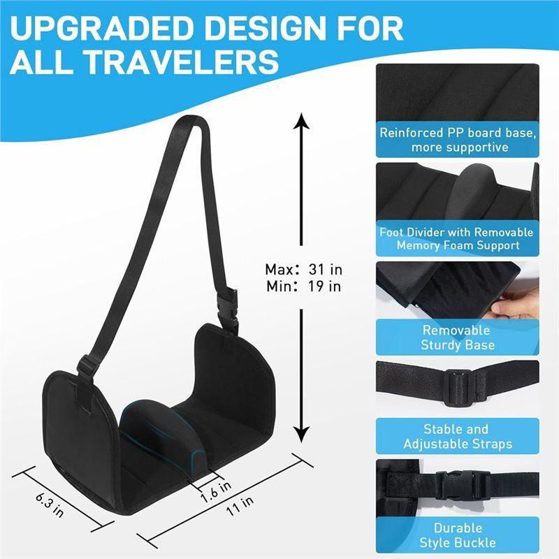 M-Modern-Ergonomic Removable Foot Divider Design, Airplane Foot Hammock For Travel, Foot Rest For Airplane