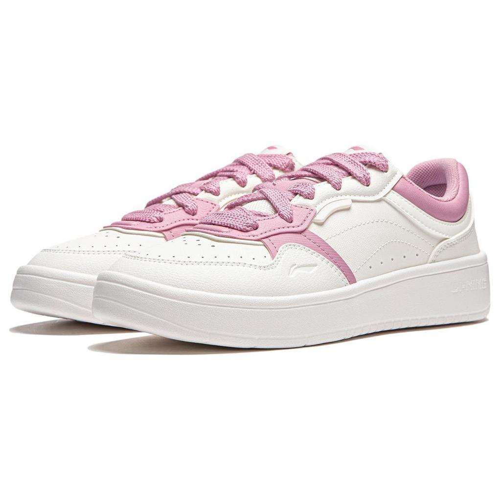 Li Ning Line 2.0 V2 Slip Resistant Abrasion Resistant Low top Skateboard Shoes Women's White Pink AGCU108-1
