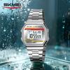 SKMEI 2514 Fashion Casual Men's Digital Watch Steel Strap Waterproof Small Square Dial Multifunction Male Electronic Clock Gift