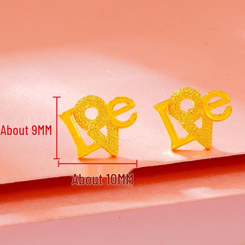 

Вьетнамские серьги-пусеты из песочного золота в виде короны и розы - Позолоченные 24K серьги с дизайном лося для женщин