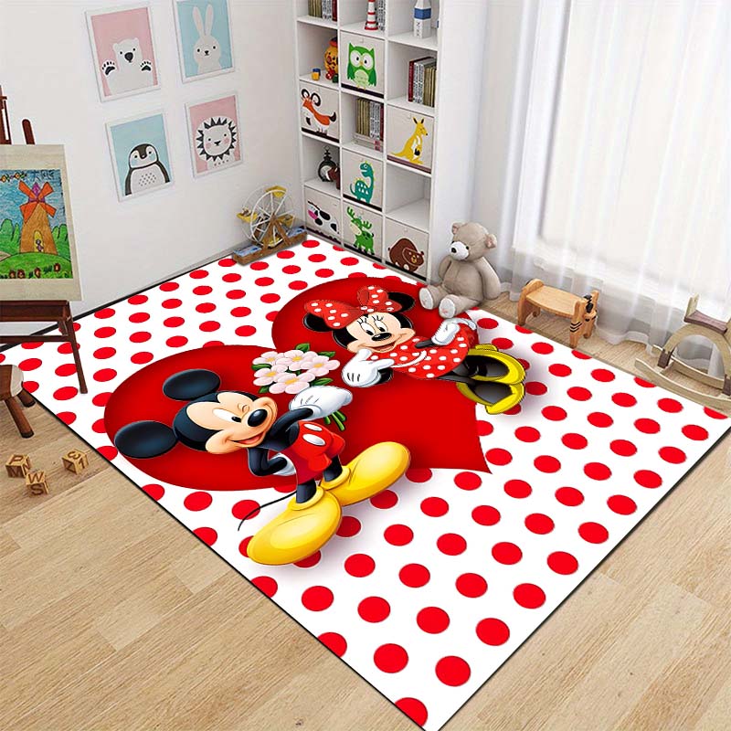 3D M-Minnie M-Mickey Mouse Printed Rug Carpet for Living Room Bedroom Floor Mat Decor Surprise Gift for Boys and Girls Potdemiel