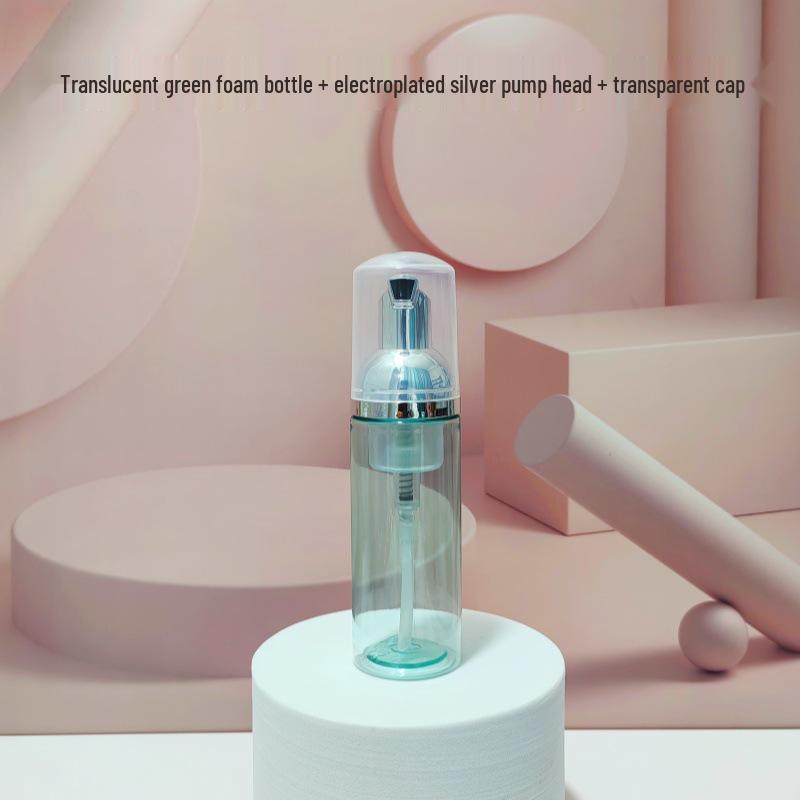 60ml Translucent Green Press Foaming Mousse Bottle for Facial Cleanser