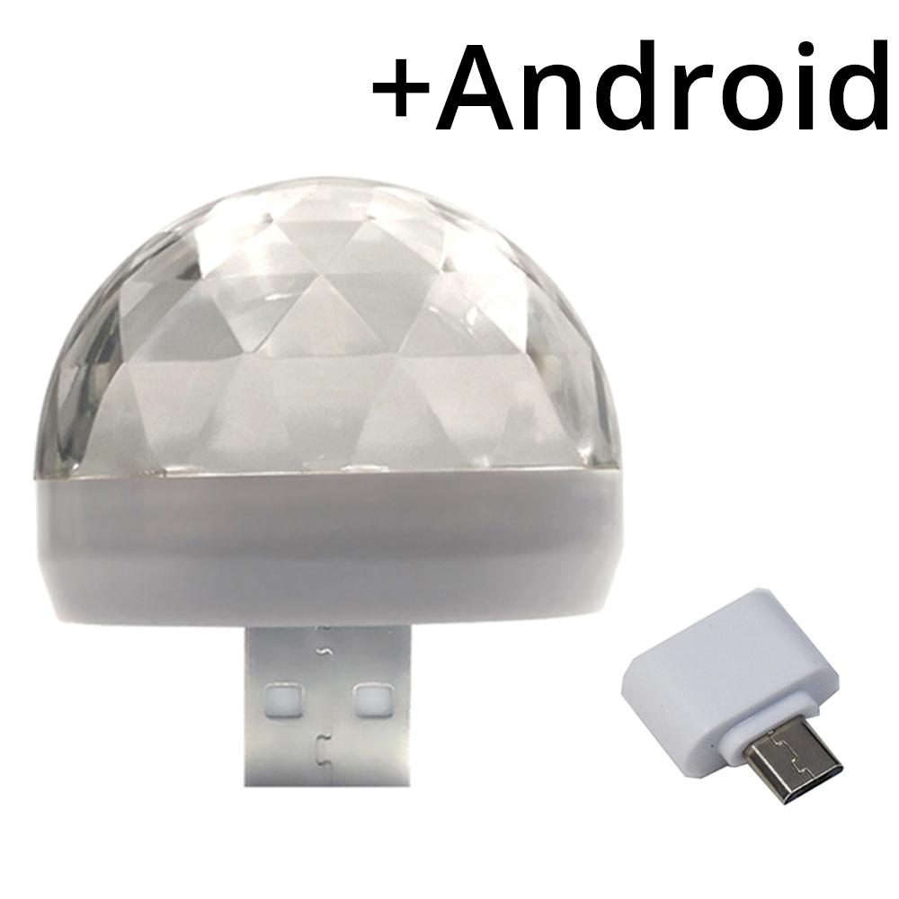 Car USB Ambient Light DJ RGB Mini Colorful Music Sound Led Apple USB Interface Holiday Party Atmosphere Interior Dome Trunk Lamp Neon Lights 4